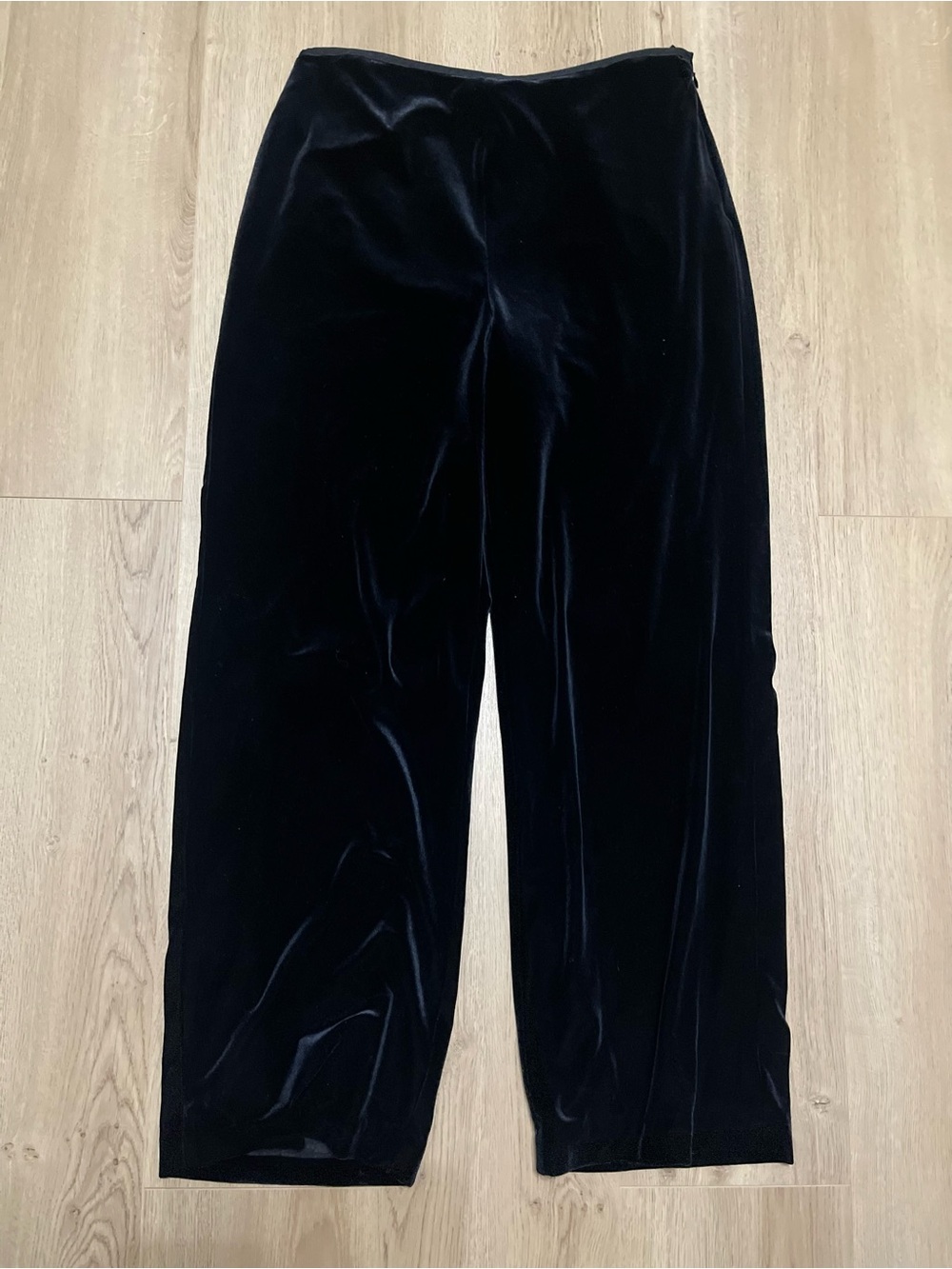 LOFT X Ann Taylor Black Velvet Wide-Leg Pants (12)